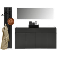 GARDEROBE 3-teilig  in 225/199/40 cm  - Graphitfarben, Design, Holzwerkstoff (225/199/40cm) - Voleo
