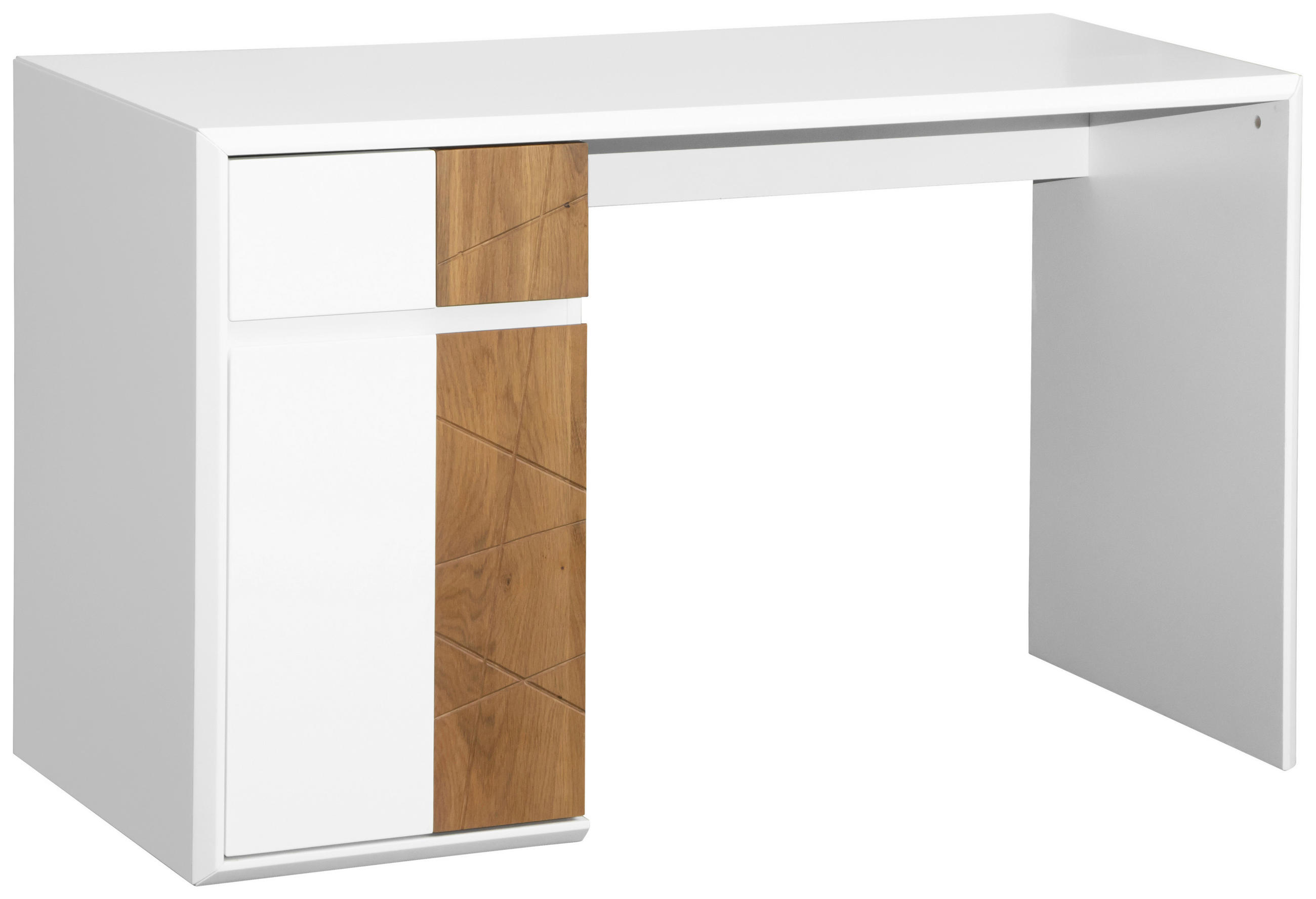 SCHREIBTISCH  in Weiß, Eichefarben  - Eichefarben/Weiß, MODERN, Holz/Holzwerkstoff (121/76/58cm) - MID.YOU