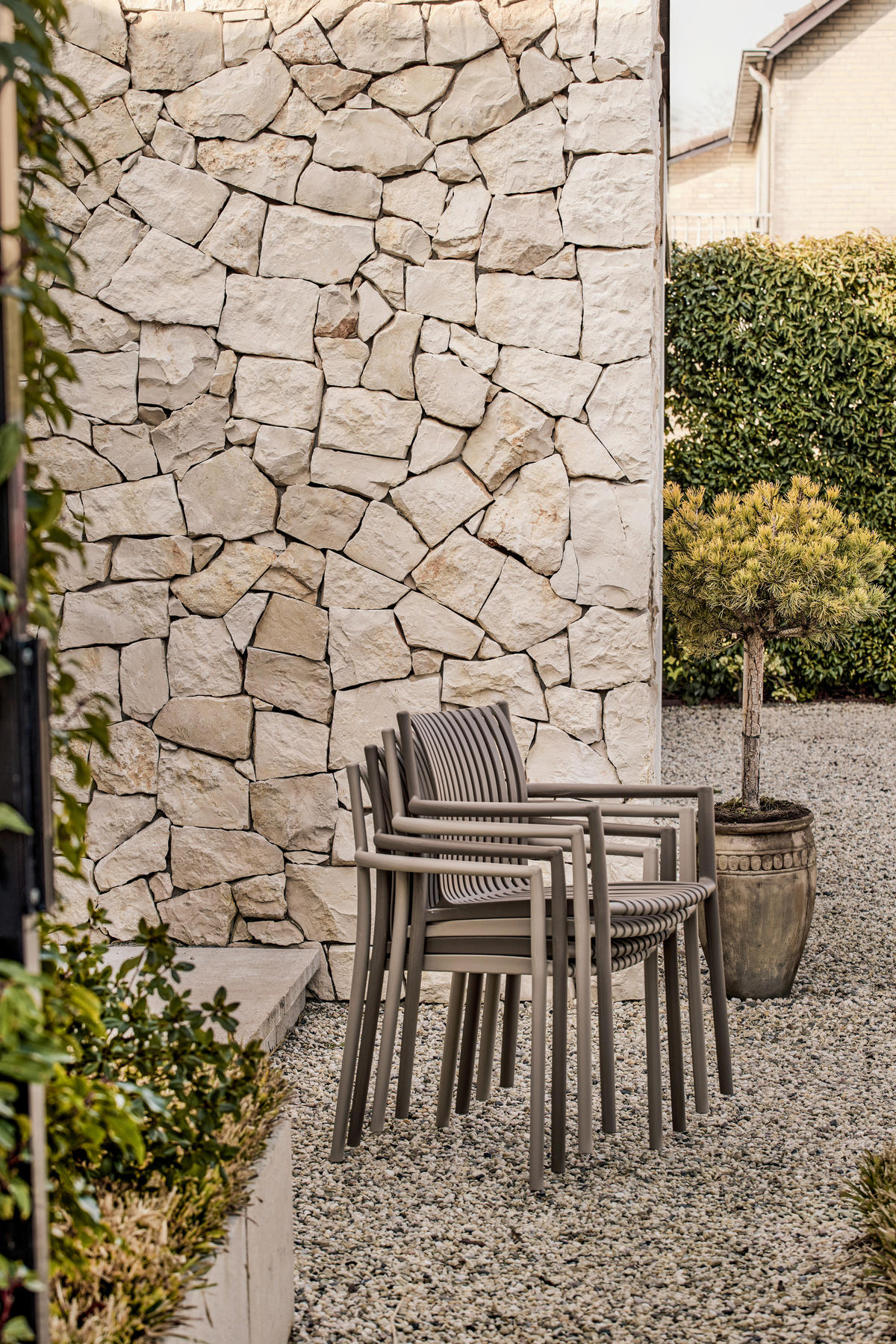 GARTENSTUHL-SET Sandfarben  - Sandfarben, MODERN, Kunststoff (56/84/57cm) - Livetastic