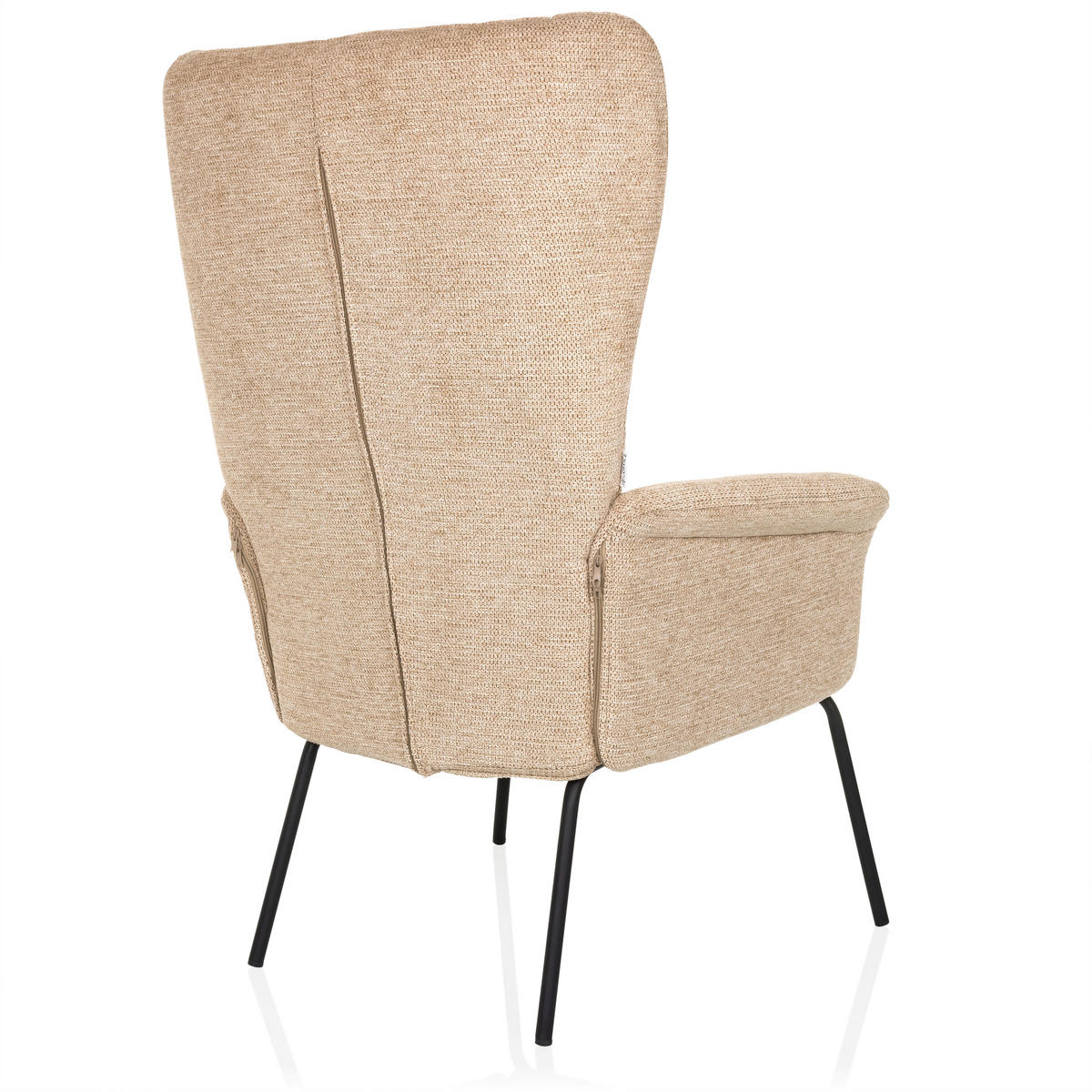 OHRENSESSEL Bouclé Beige  - Beige/Schwarz, MODERN, Textil/Metall (71/110/71cm) - MID.YOU