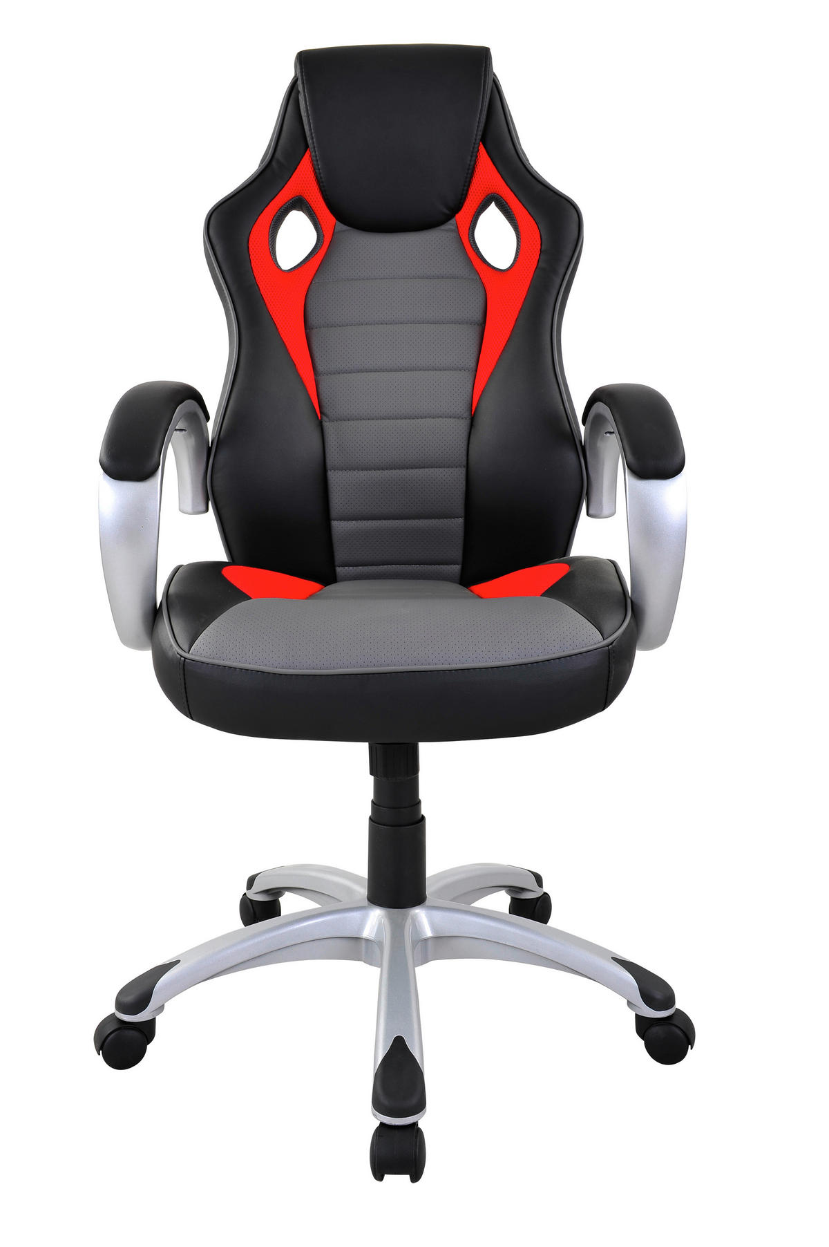 HERNÁ STOLIČKA, sivá, viacfarebná, červená, čierna - viacfarebná/čierna, Design, kov/drevo (62/111-120,5/71,50cm) - Xora