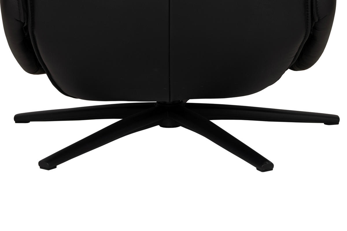 RELAXSESSEL Lederlook Echtleder    - Schwarz, Design, Leder/Holz (79/110/83cm) - Livetastic