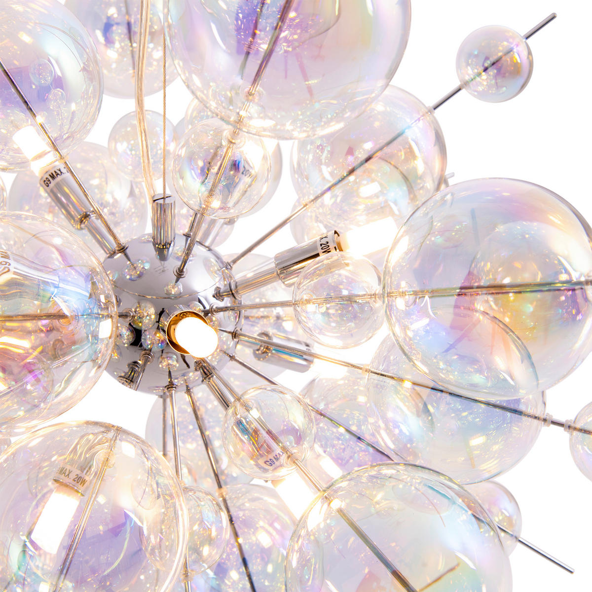 HÄNGELEUCHTE Explosion 65/150 cm   - Chromfarben, Trend, Glas/Metall (65/150cm) - Näve