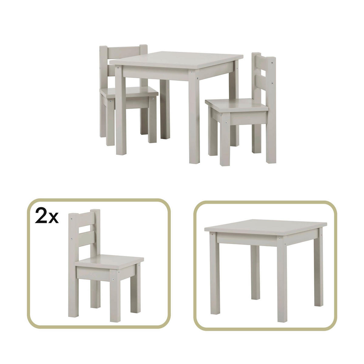 KINDERSITZGRUPPE Hellgrau, Grau  - Hellgrau/Grau, MODERN, Holz - MID.YOU