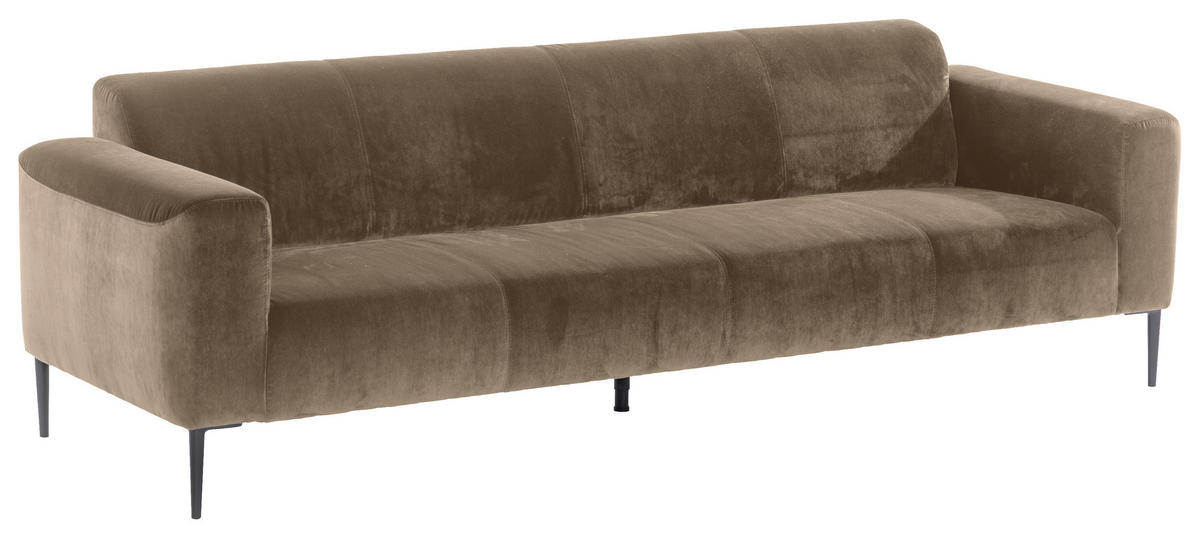 TROJMIESTNA POHOVKA, textil, piesková - čierna/piesková, Modern, kov/textil (250/76/86cm) - W.Schillig