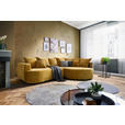 ECKSOFA in Chenille Goldfarben  - Goldfarben/Schwarz, Design, Kunststoff/Textil (307/194cm) - Carryhome