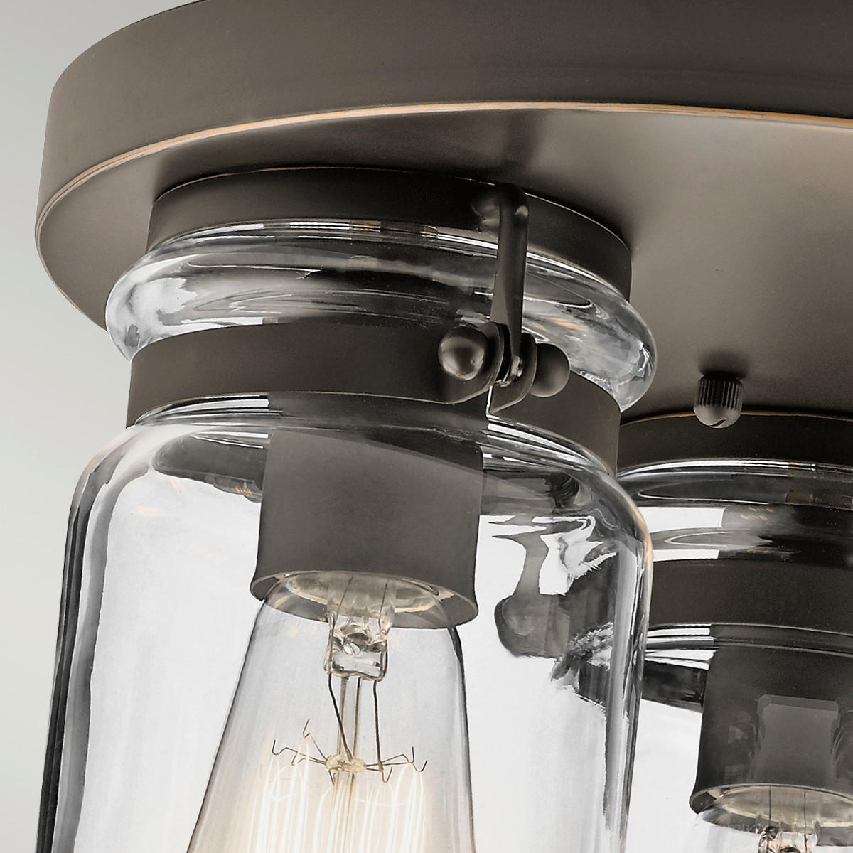 DECKENLEUCHTE  28.2/20.2 cm    - Bronzefarben, Design, Glas/Metall (28.2/20.2cm) - Elstead Lighting