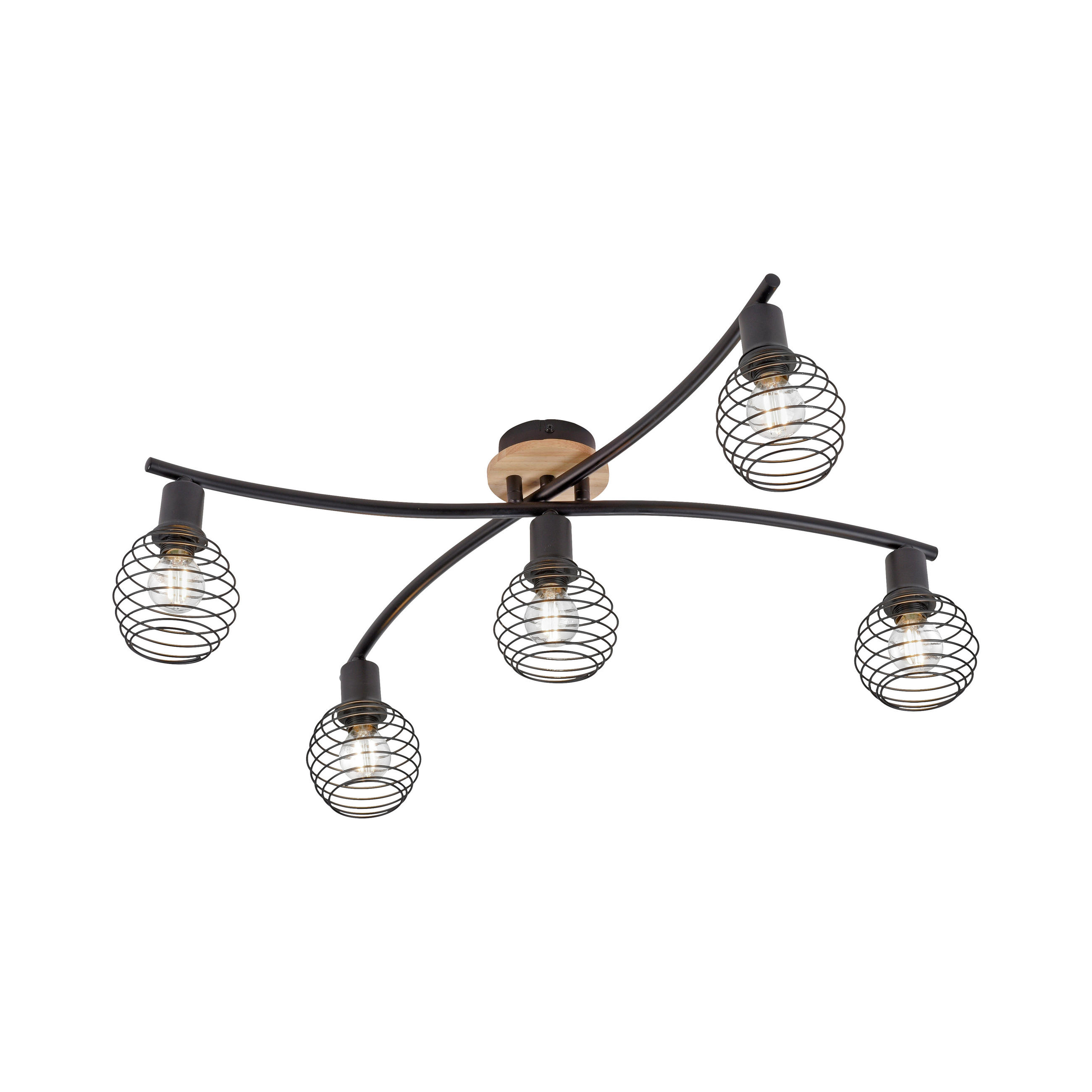 DECKENSTRAHLER Eugen 70,1/66,5/20,1 cm  - Natur, Holz/Kunststoff (70,1/66,5/20,1cm) - Just Light