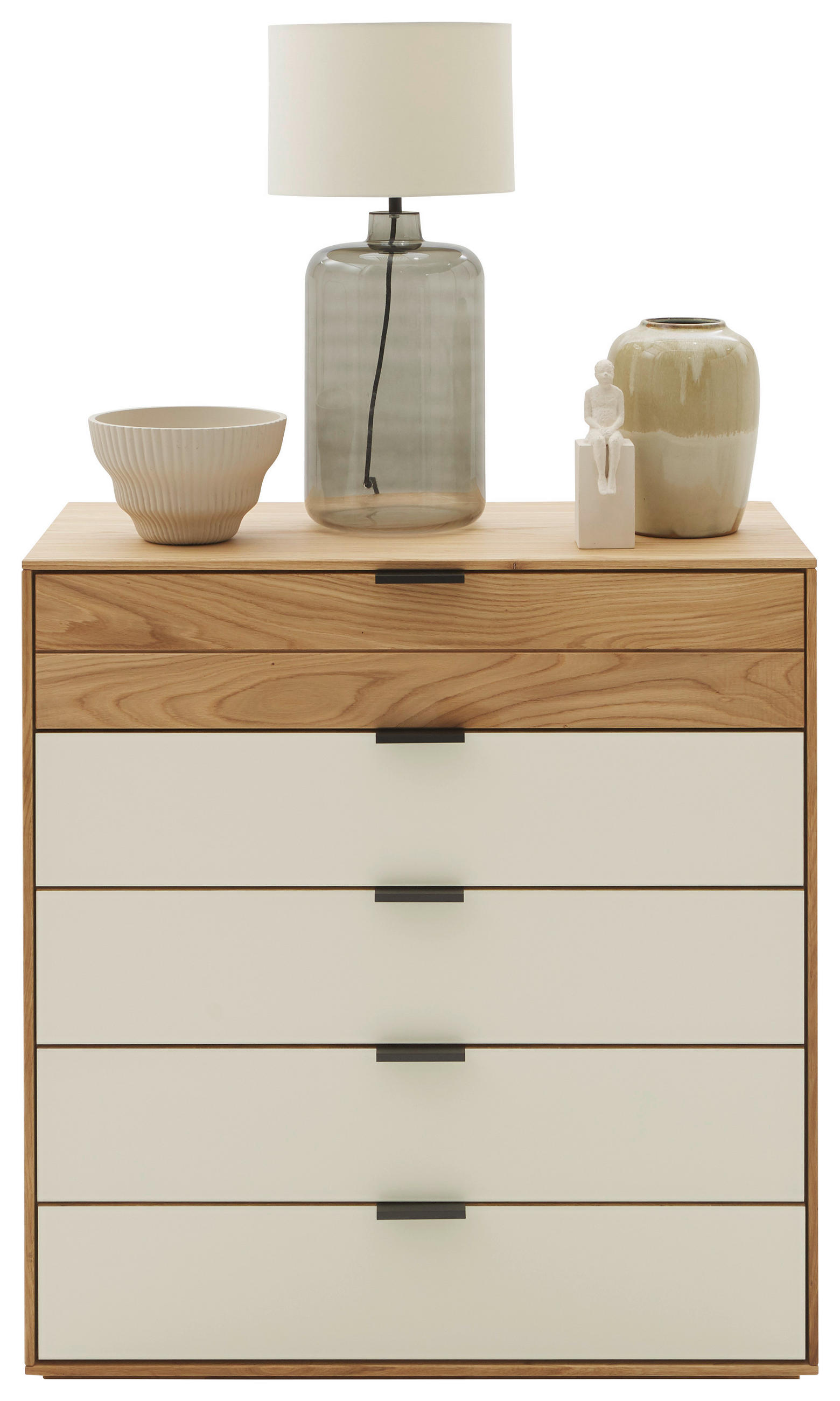 KOMMODE  in 92/94,2/44 cm  - Kaschmir/Eichefarben, Natur, Glas/Holz (92/94,2/44cm) - Valnatura
