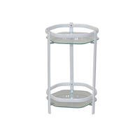 BLUMENTISCH Metall, Glas  - Weiß, Design, Glas/Metall (28/28/45cm) - Metzeler