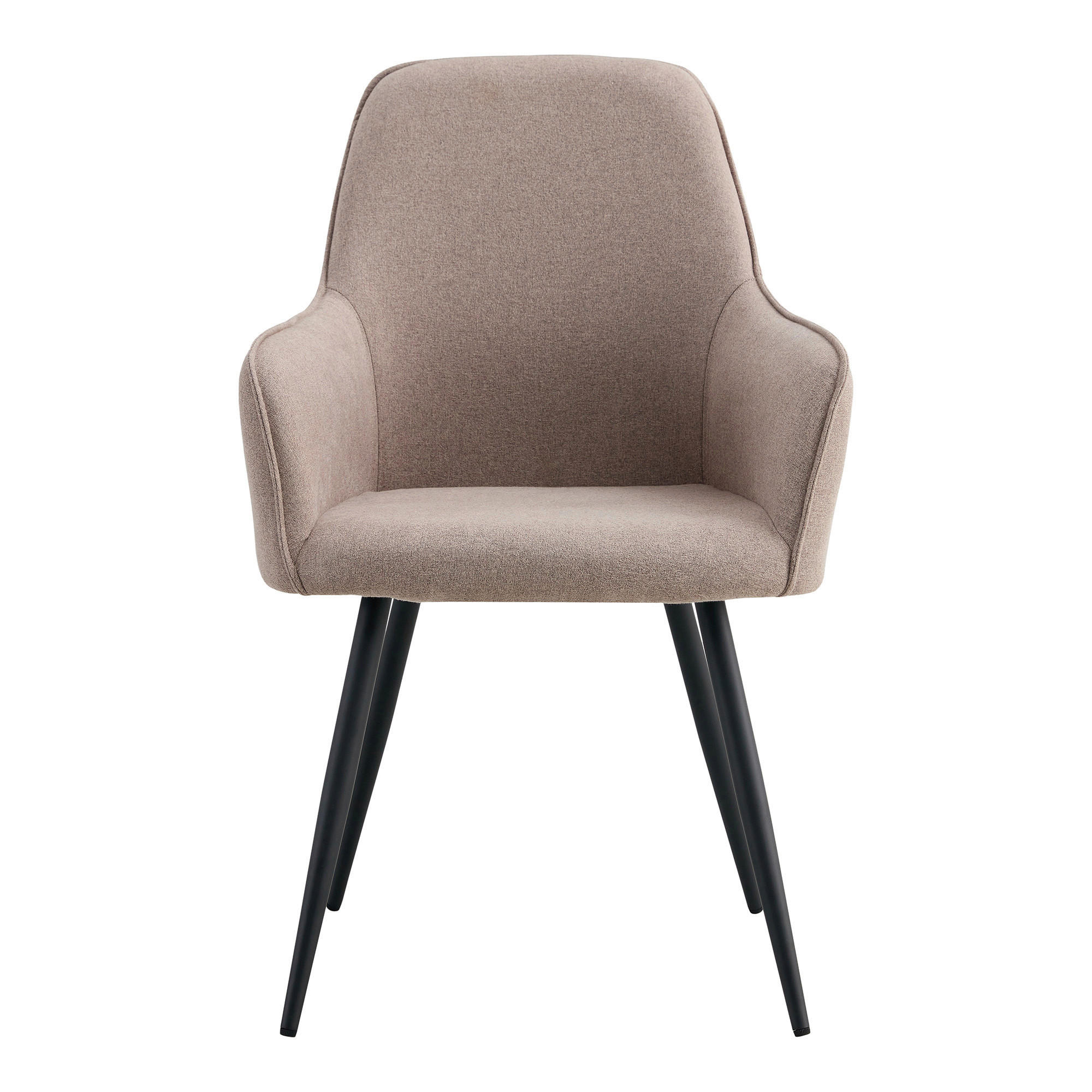 STOL MED ARMSTÖD SET 2 styck filt  - gråbrun/svart, Modern, metall/textil (57/87/65cm) - MID.YOU