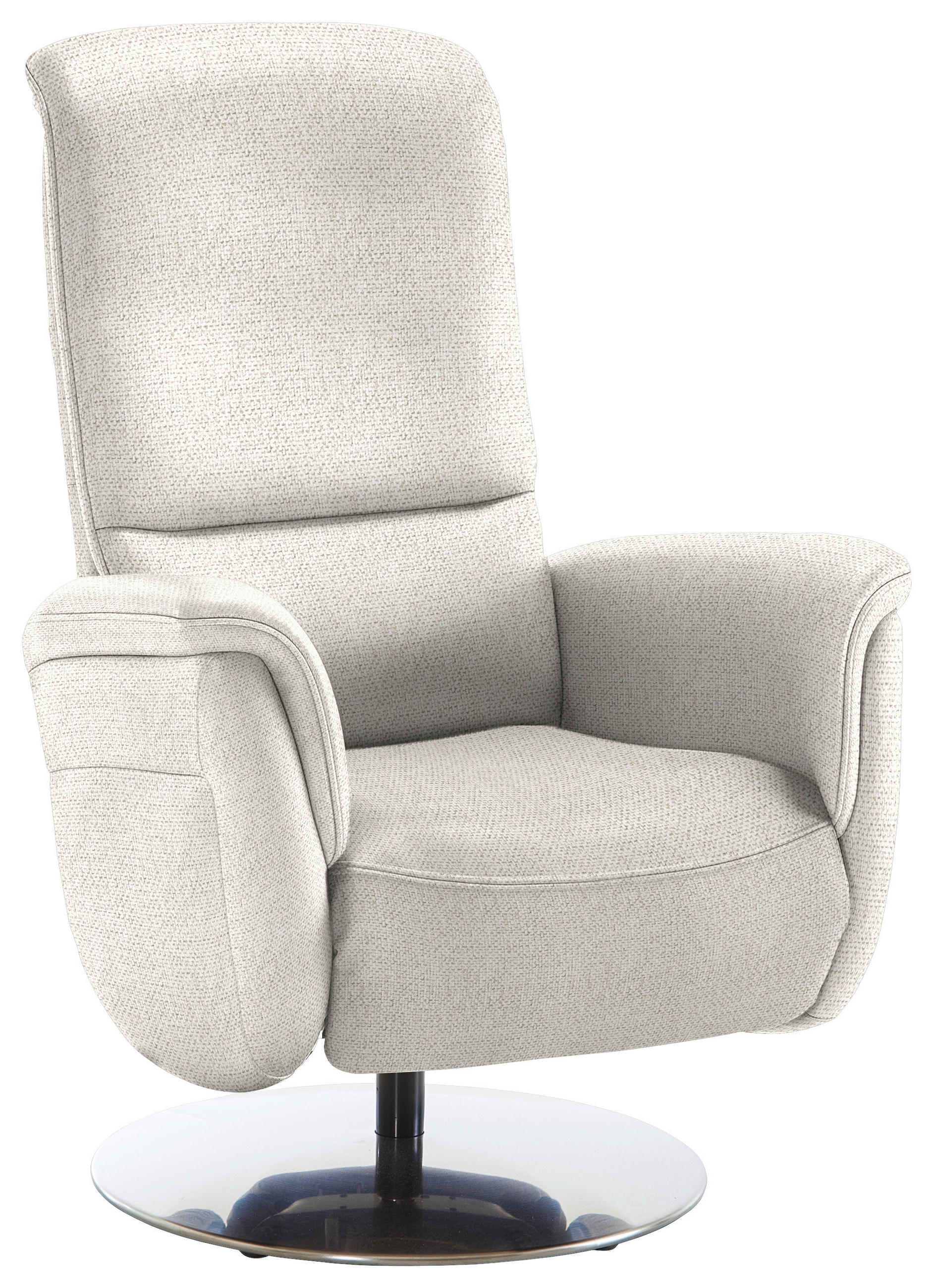 RELAXSESSEL Textil Ecru  - Ecru/Edelstahlfarben, Konventionell, Textil/Metall (79/112/94cm) - Beldomo Premium