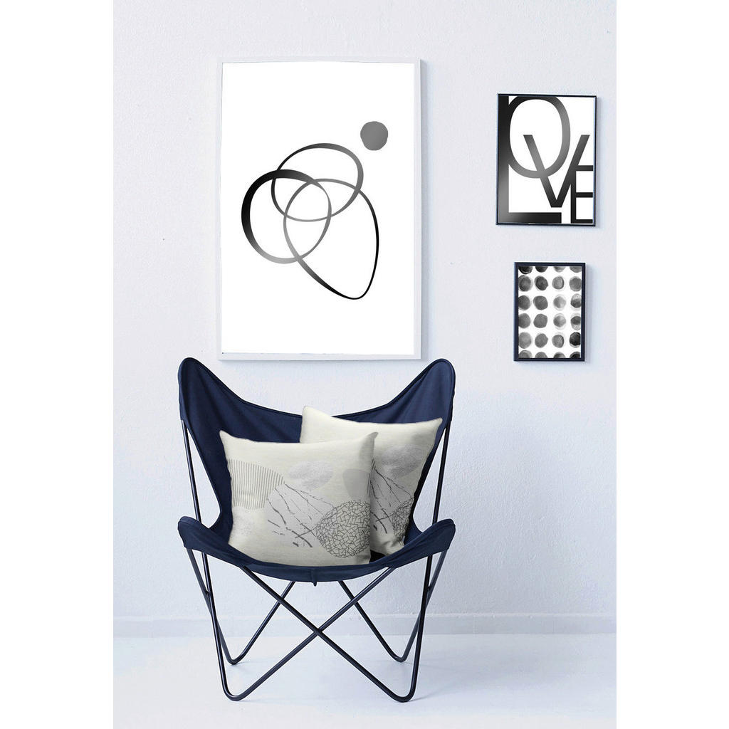 Thumbnail - Ambiente Kissenhülle Loft Style,Grau, Natur, Textil, Abstraktes, 49x49 cm, Oeko-Tex® Standard 100, hochwertige Qualität,...