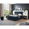 BOXSPRINGBETT 160/200 cm  Blau  - Chromfarben/Blau, Konventionell, Kunststoff/Textil (160/200cm) - Voleo