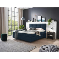 BOXSPRINGBETT 160/200 cm  Blau  - Chromfarben/Blau, Konventionell, Kunststoff/Textil (160/200cm) - Voleo