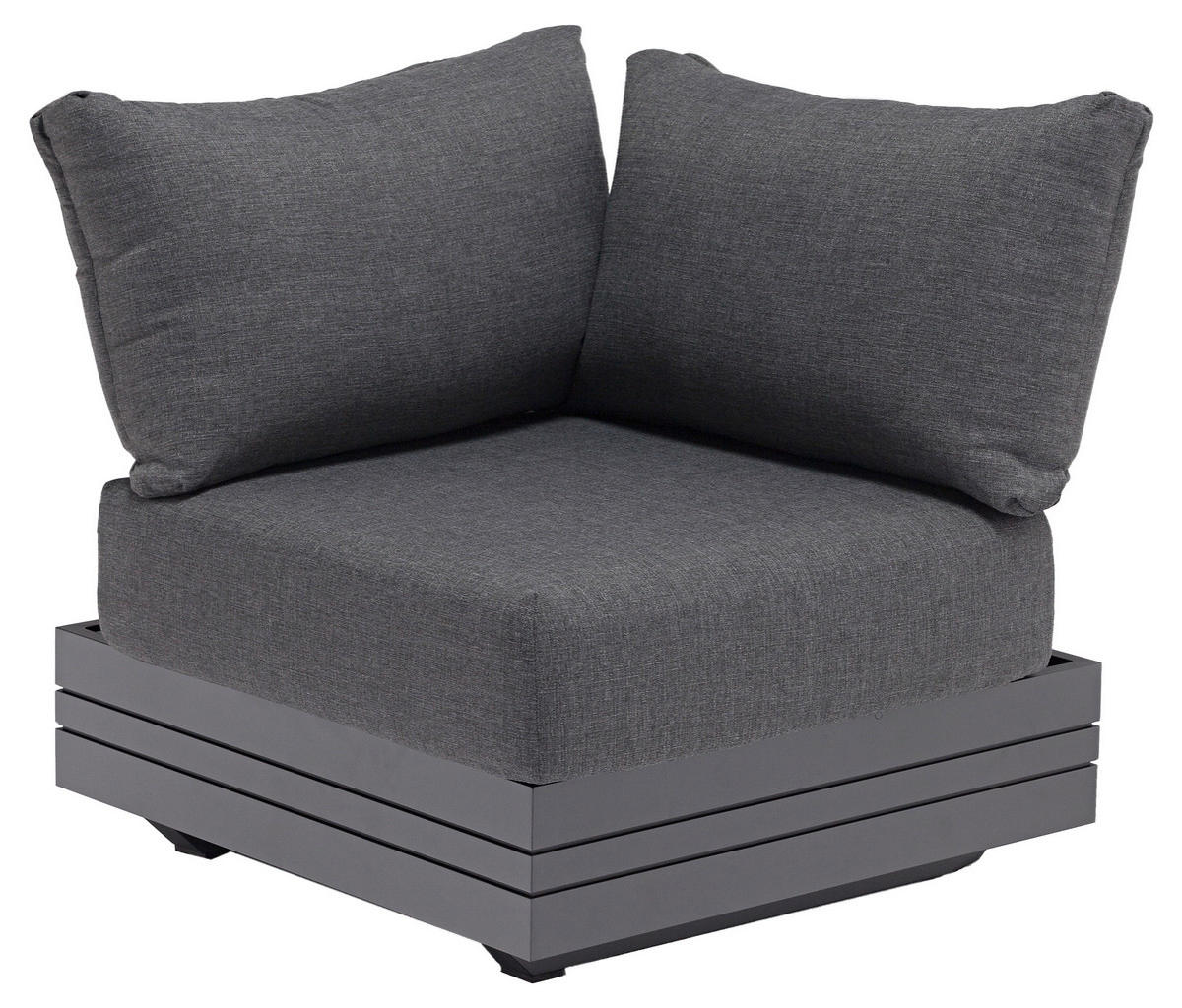 LOUNGEGARNITUR 6-teilig  - Anthrazit/Teakfarben, Modern, Holz/Textil (309/309cm)