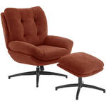 RELAXSESSELSET in Metall, Textil Schwarz, Rostfarben  - Rostfarben/Schwarz, Design, Textil/Metall (75/97/88cm) - Carryhome