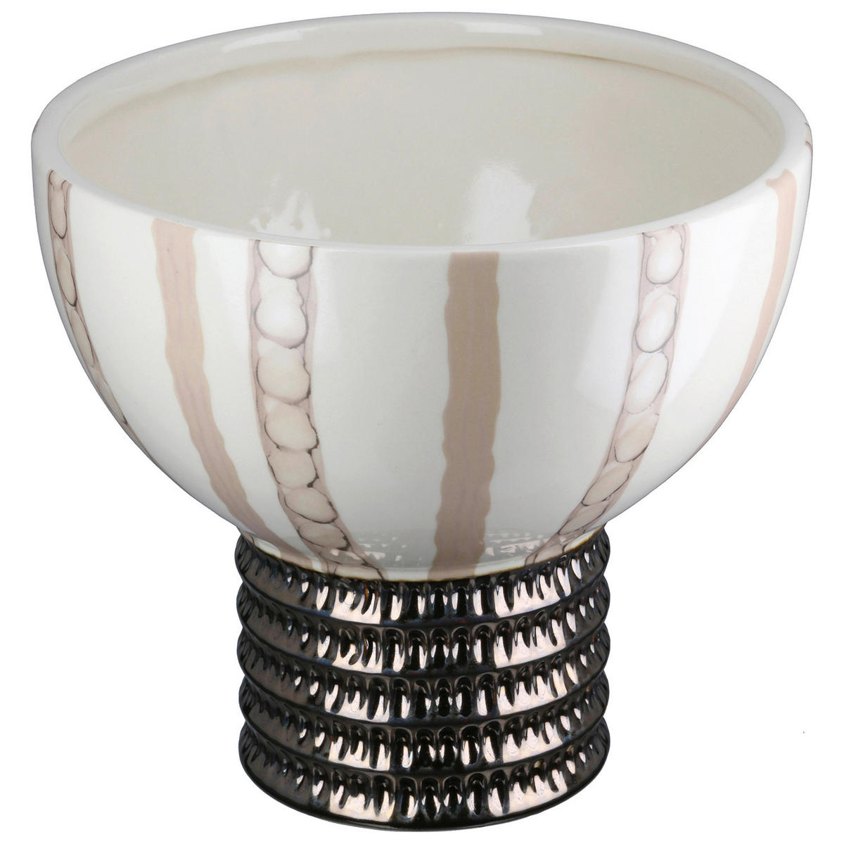 DEKOSCHALE - Silberfarben/Creme, Basics, Keramik (20/18cm)