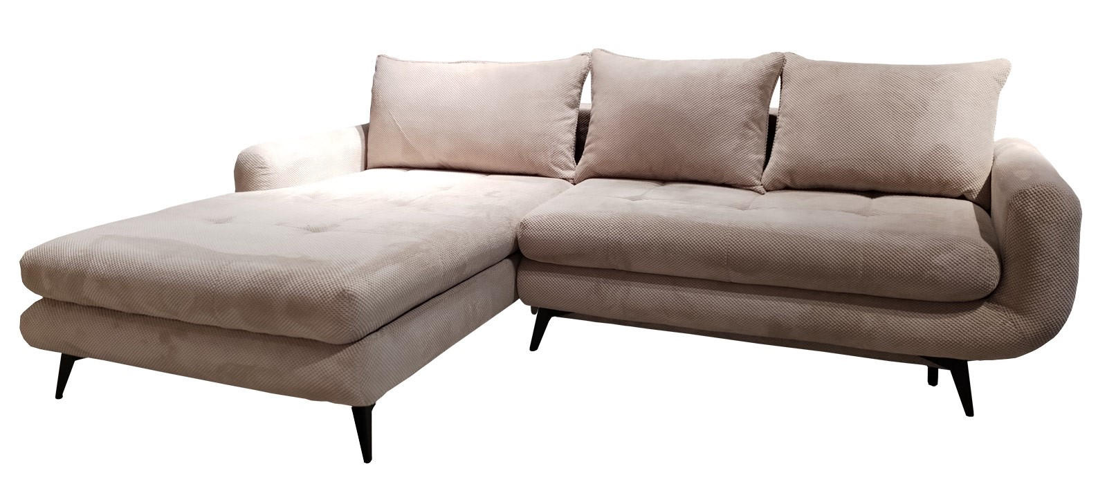 SEDEŽNA GARNITURA, bež  - črna/bež, Moderno, les (271/173/85cm) - Hom`in