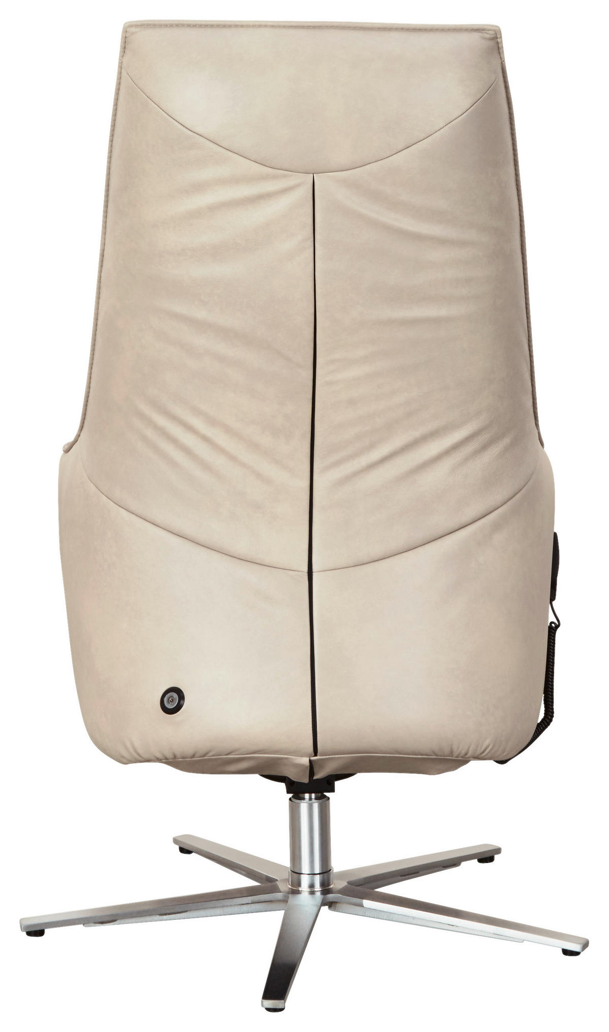 RELAXSESSEL Echtleder Relaxfunktion, Fußteilverstellung    - Edelstahlfarben/Creme, Design, Leder/Metall (70/120/88cm) - Himolla