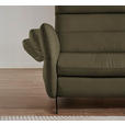 ECKSOFA in Echtleder Olivgrün  300/157 cm  - Schwarz/Olivgrün, Design, Leder/Metall (300/157cm) - Dieter Knoll