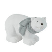 DEKOEISBÄR - Weiß/Grau, LIFESTYLE, Keramik (13,00/24,20/14,00cm)