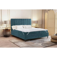 POLSTERBETT Matratze, Lattenrost 180/200 cm  in Hellblau  - Creme/Schwarz, LIFESTYLE, Holz/Textil (180/200cm) - Livetastic