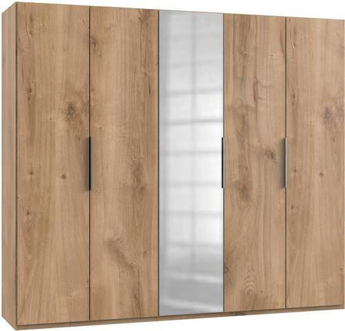 DREHTÜRENSCHRANK 250/216/58 cm 5-türig Eichefarben  - Chromfarben/Eichefarben, MODERN, Holzwerkstoff (250/216/58cm) - MID.YOU