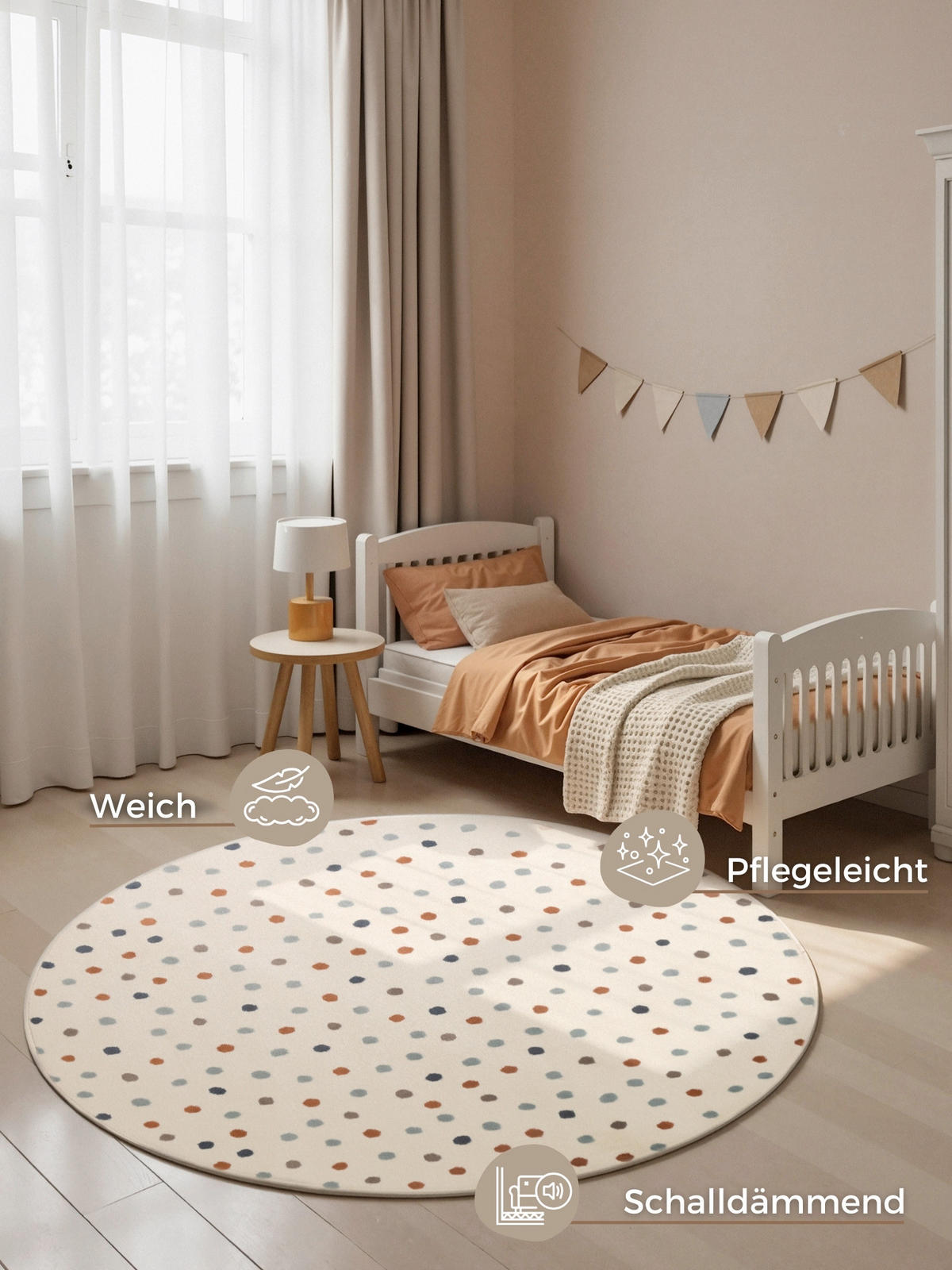 KINDERTEPPICH 160 cm Adventures Punkte  - Multicolor/Creme, Design, Kunststoff/Textil (160cm) - Hanse Home