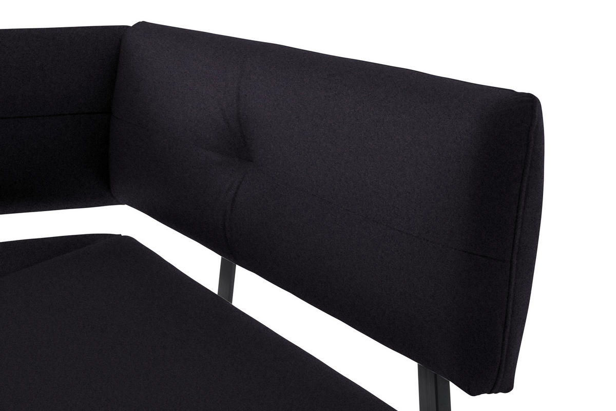 ECKBANK 180/140 cm  in Anthrazit, Schwarz  - Anthrazit/Schwarz, MODERN, Textil/Metall (180/140cm) - Cantus