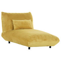LIGGFÅTÖLJ i plysch gul  - svart/gul, Klassisk, textil/plast (100/86/166cm) - MID.YOU