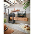 WOHNWAND  in Anthrazit, Eichefarben  299/148/44 cm  - Eichefarben/Anthrazit, Natur, Glas/Holz (299/148/44cm) - Valnatura