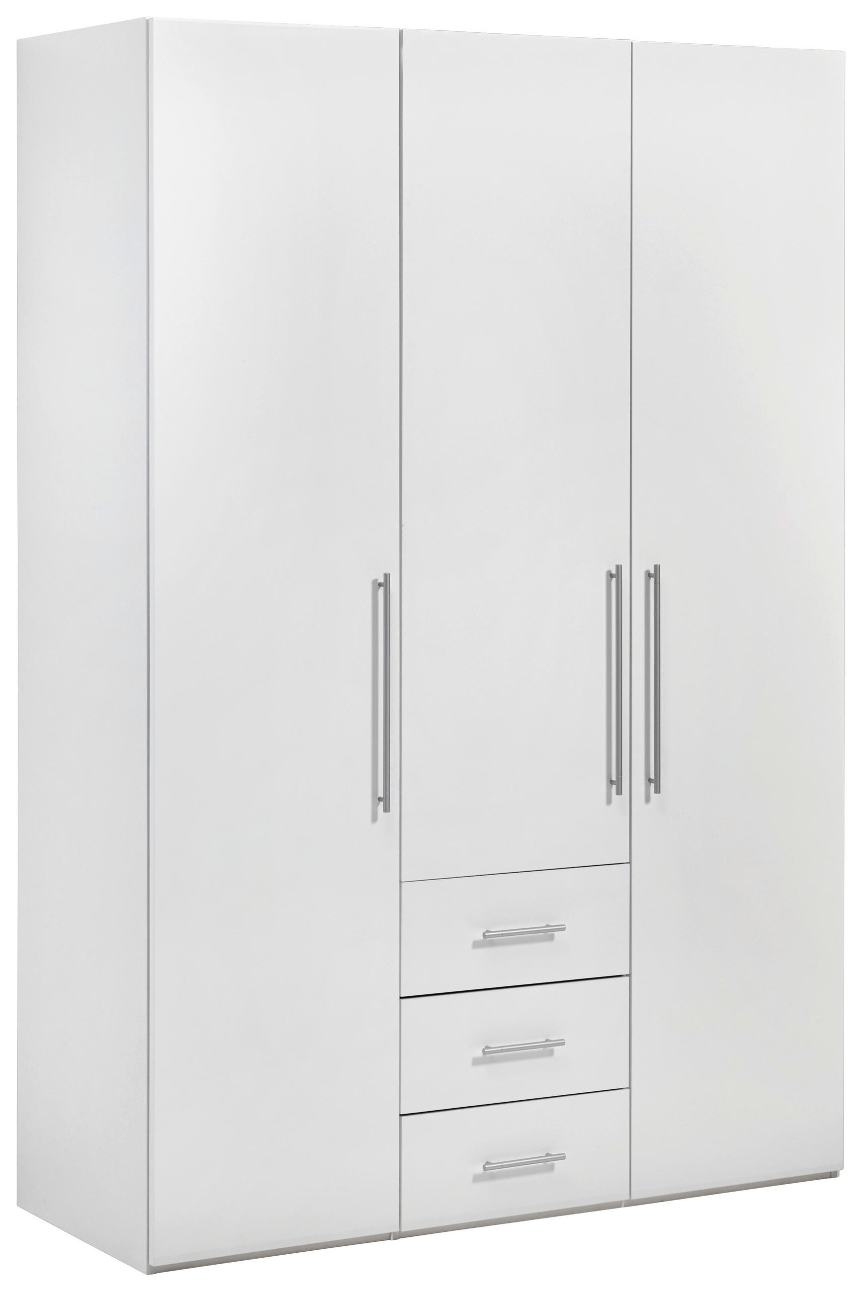 SKRIŇA S OTOČNÝMI DVERAMI, biela, biela s vysokým leskom, 146,6/218,6/59,5 cm - biela/biela s vysokým leskom, Konventionell, kov/kompozitné drevo (146,6/218,6/59,5cm) - Xora