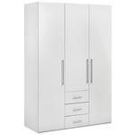 DREHTÜRENSCHRANK 146,6/218,6/59,5 cm 3-türig  - Weiß Hochglanz/Alufarben, KONVENTIONELL, Holzwerkstoff/Metall (146,6/218,6/59,5cm) - Xora