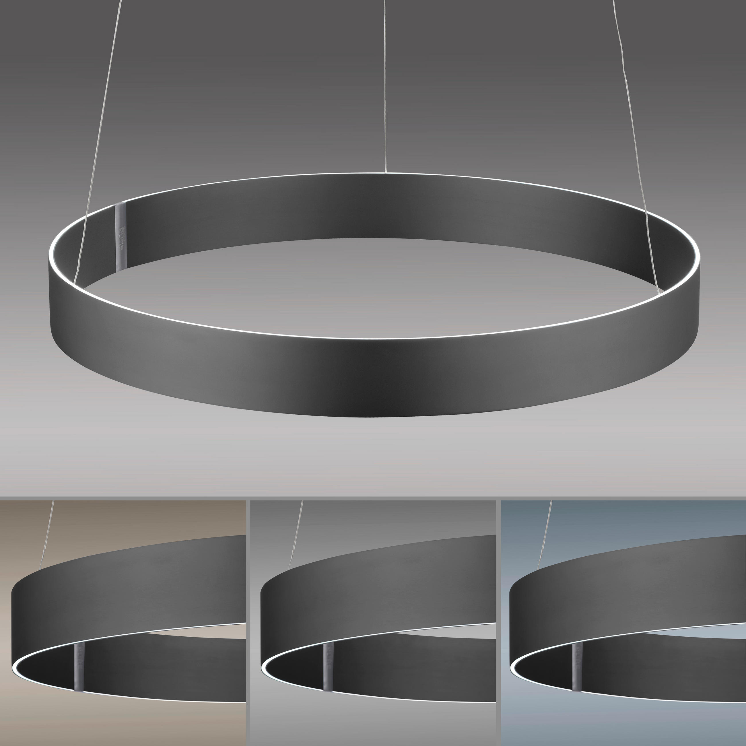 Thumbnail - Neuhaus Pure Led-Hängeleuchte Pure E-Clipse, Grau, Metall, Kunststoff, 350 cm, Farbtemperaturwechsler, Lampen & Leuchten...