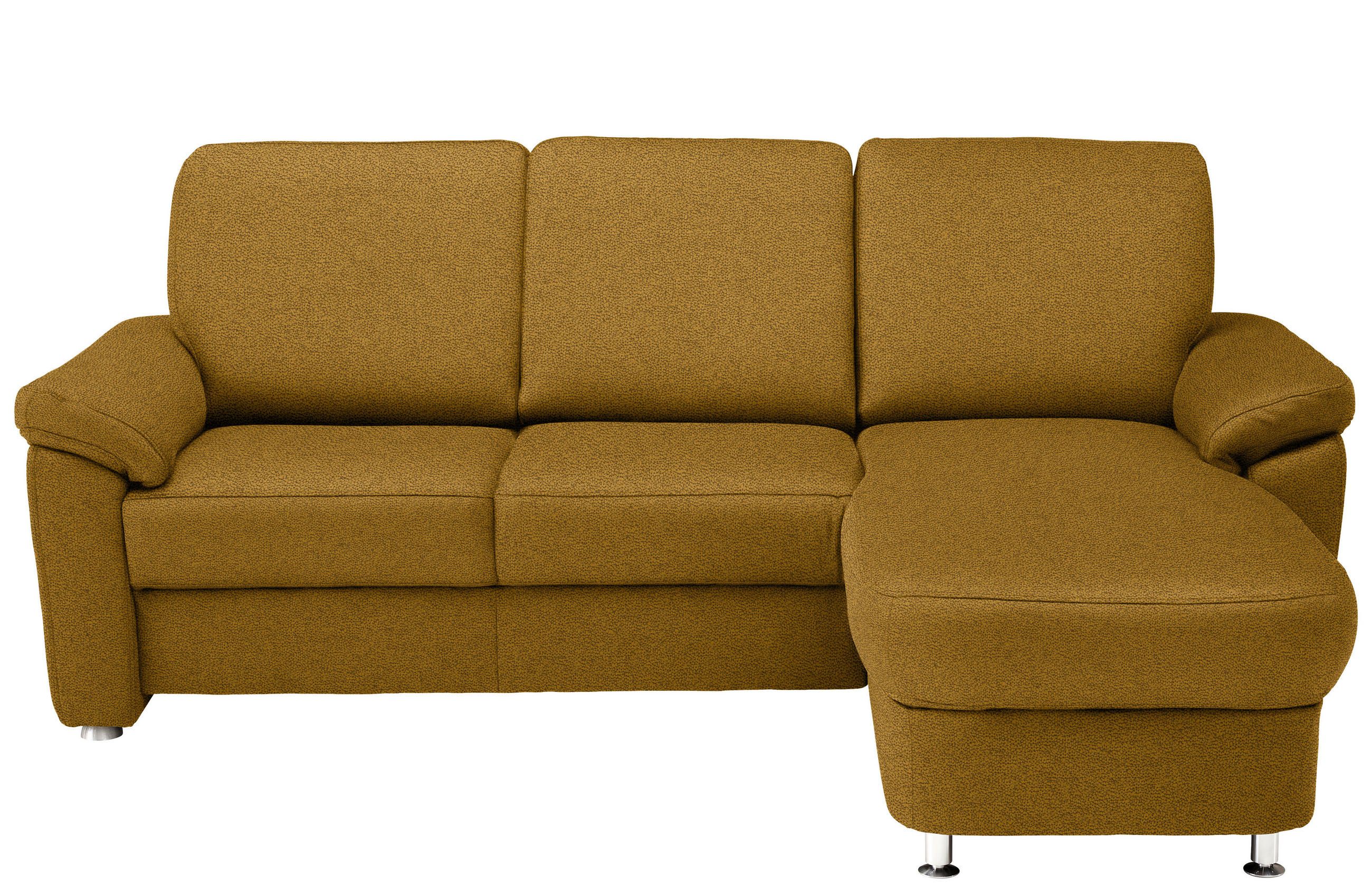 ECKSOFA in Flachgewebe Braun, Grün  - Chromfarben/Braun, Konventionell, Textil/Metall (250/163cm) - Beldomo System