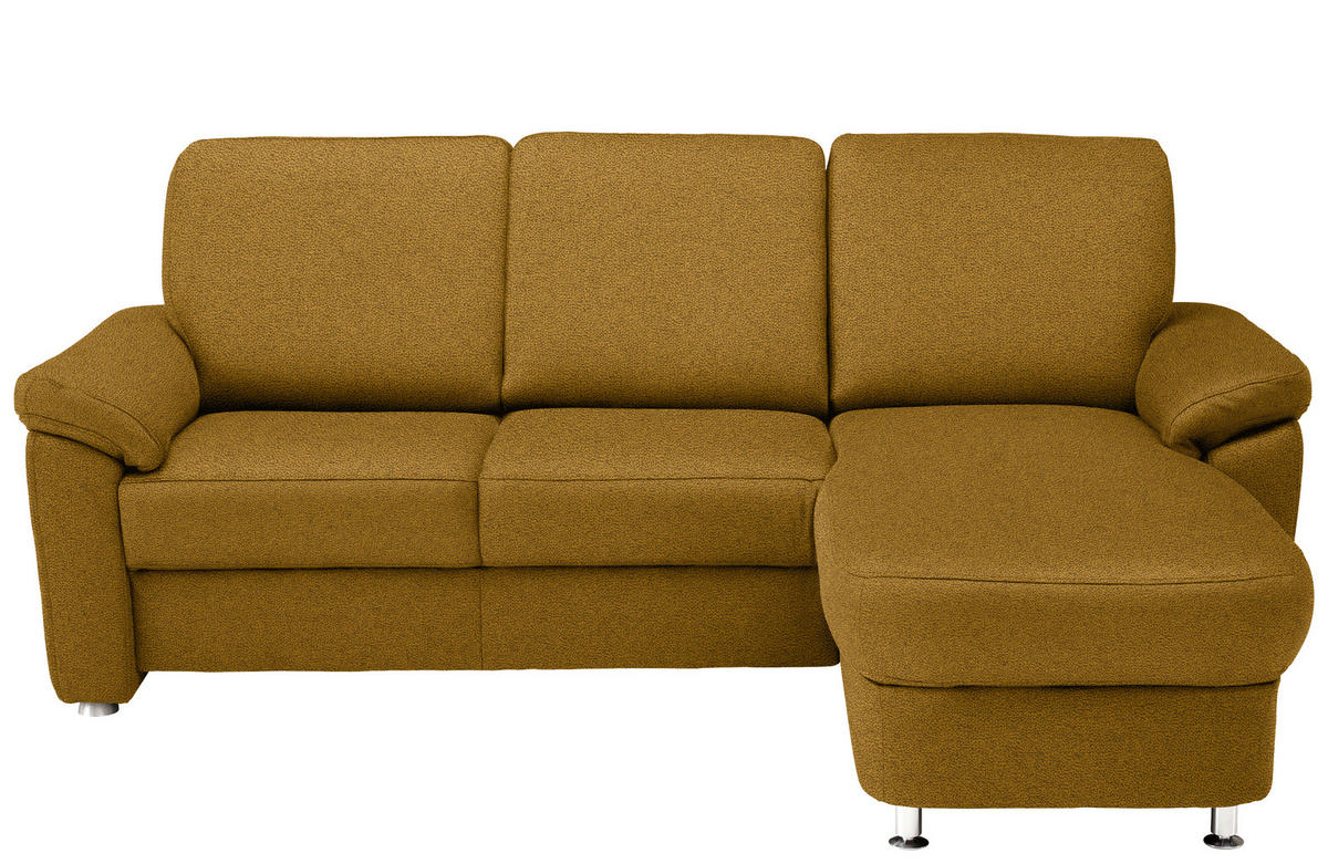 ECKSOFA in Flachgewebe Braun, Grün  - Chromfarben/Braun, Konventionell, Textil/Metall (250/163cm) - Beldomo System