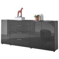 KOMODA, antracit  - barve kroma/črna, Moderno, kovina/umetna masa (226/99/40cm) - MID.YOU