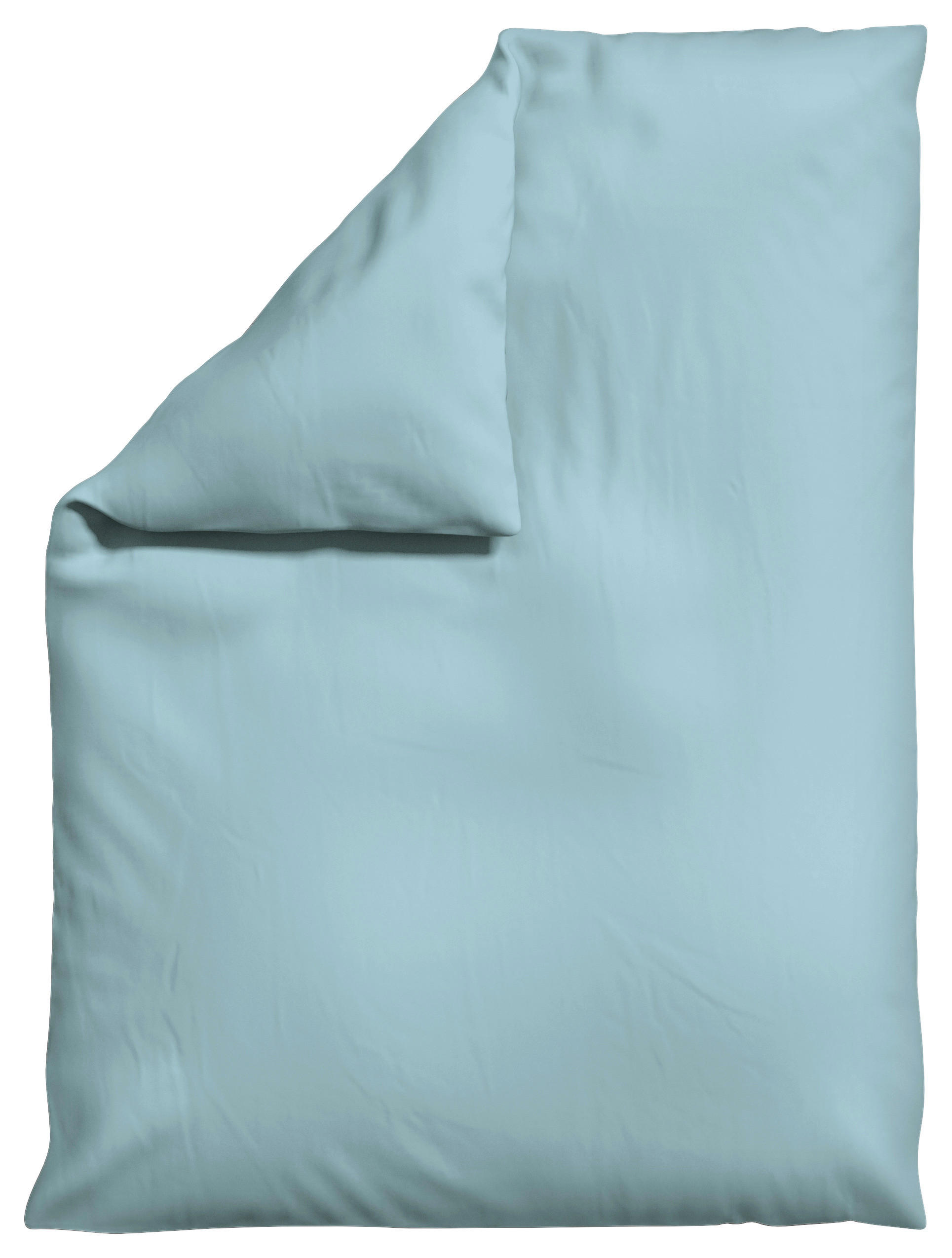 Schlafgut Bettdeckenbezug Woven Satin Hellblau 155x220 cm