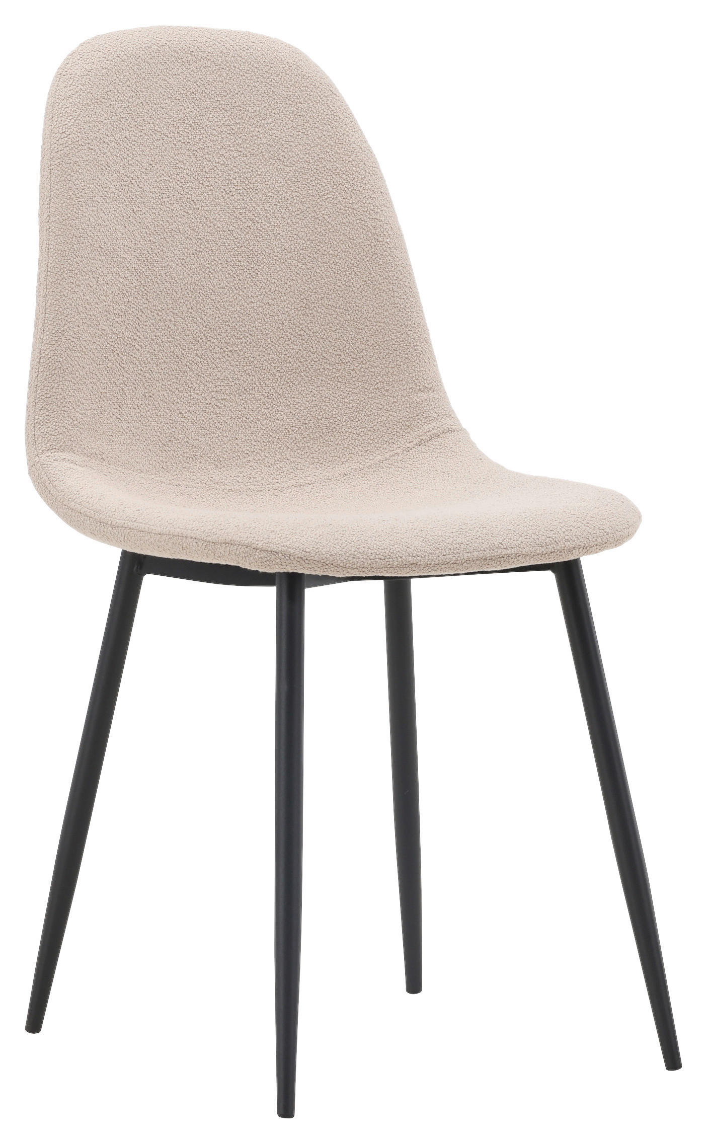 STUHL-SET 2 Stück  in Stahl Bouclé  - Beige/Schwarz, Design, Textil/Metall (45/90/52cm) - Livetastic