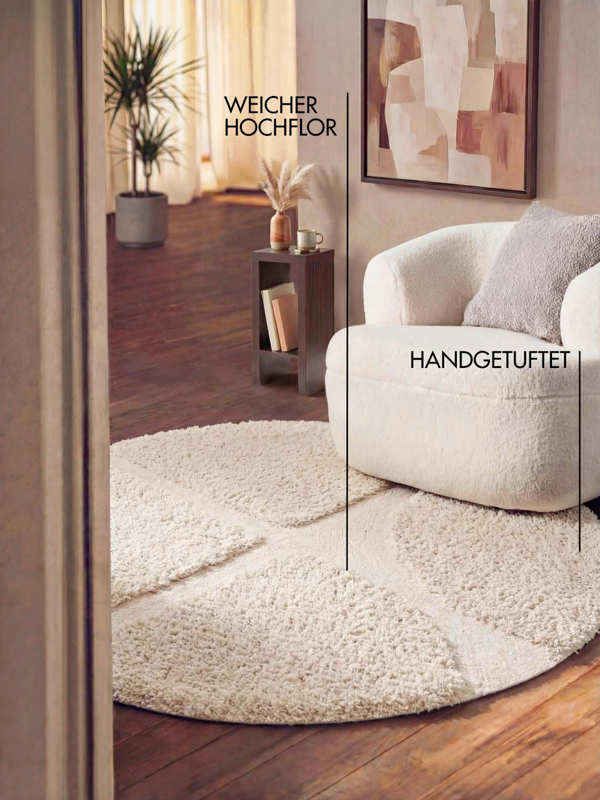 HOCHFLORTEPPICH 150 cm Jasper Creme  - Creme, Design, Textil (150cm) - Ted Baker