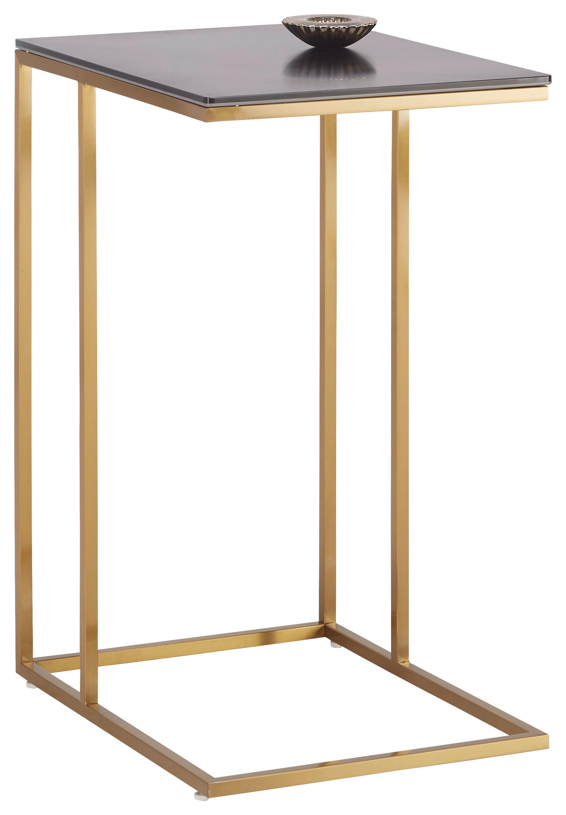 Beistelltisch in Metall, Glas, Keramik 38/47/68 cm