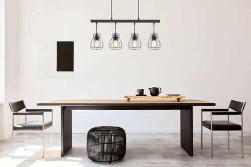 LED-HÄNGELEUCHTE 77/14/120 cm    - Schwarz, Trend, Kunststoff/Metall (77/14/120cm) - Globo