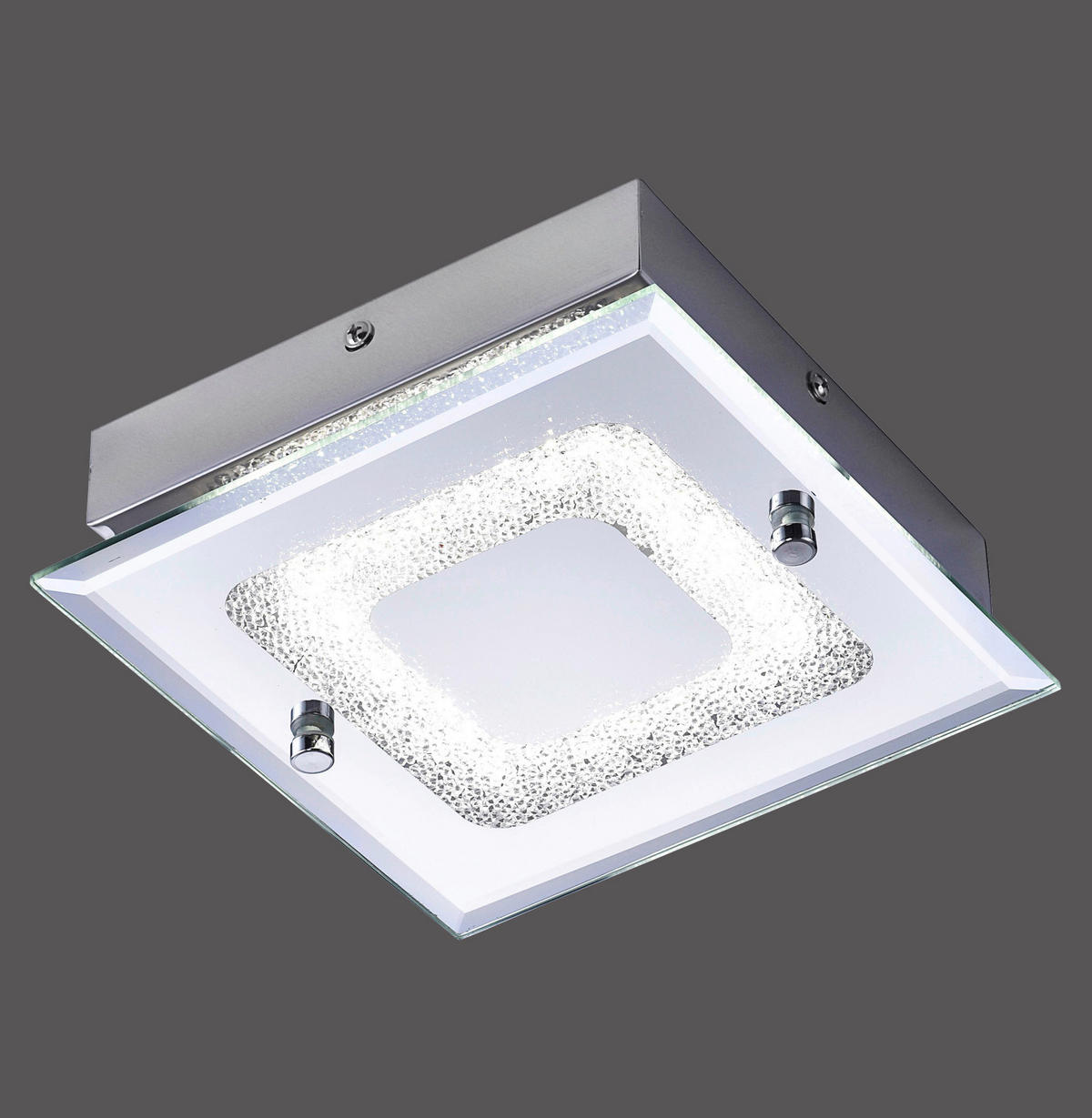 WANDLEUCHTE LISA Lisa 18/18/5,8 cm   - Chromfarben, KONVENTIONELL, Glas/Metall (18/18/5,8cm)