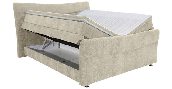 BOXSPRINGBETT 160/200 cm  in Beige  - Chromfarben/Beige, KONVENTIONELL, Textil/Metall (160/200cm) - Esposa