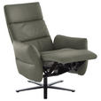 RELAXSESSEL in Leder Grau  - Schwarz/Grau, Design, Leder/Metall (82/119/85cm) - Dieter Knoll