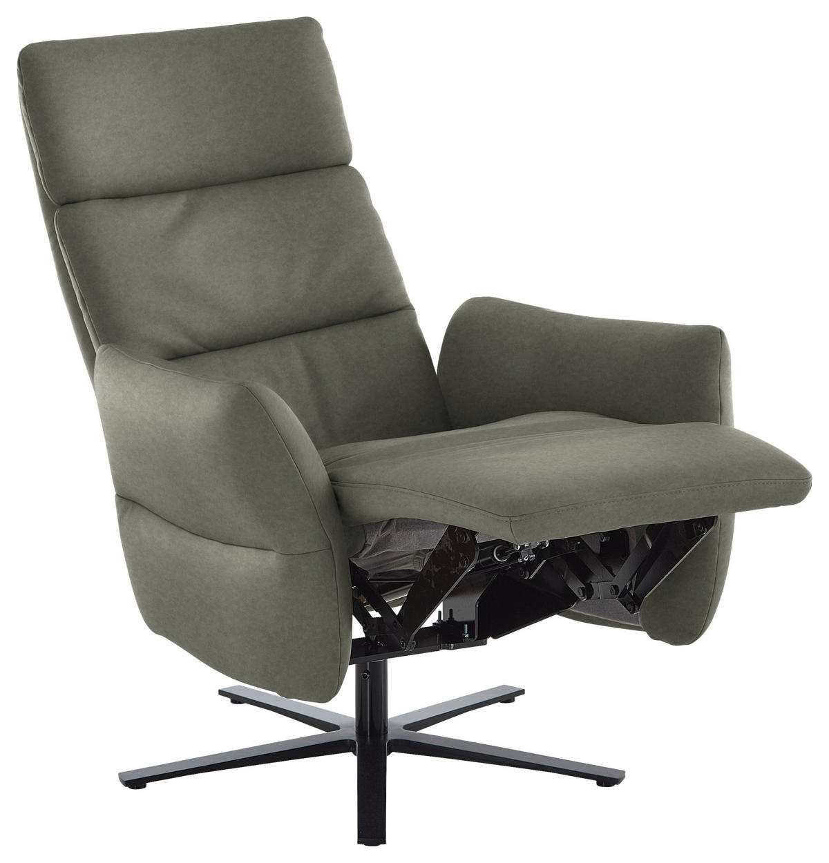 RELAXSESSEL in Leder Grau  - Schwarz/Grau, Design, Leder/Metall (82/119/85cm) - Dieter Knoll