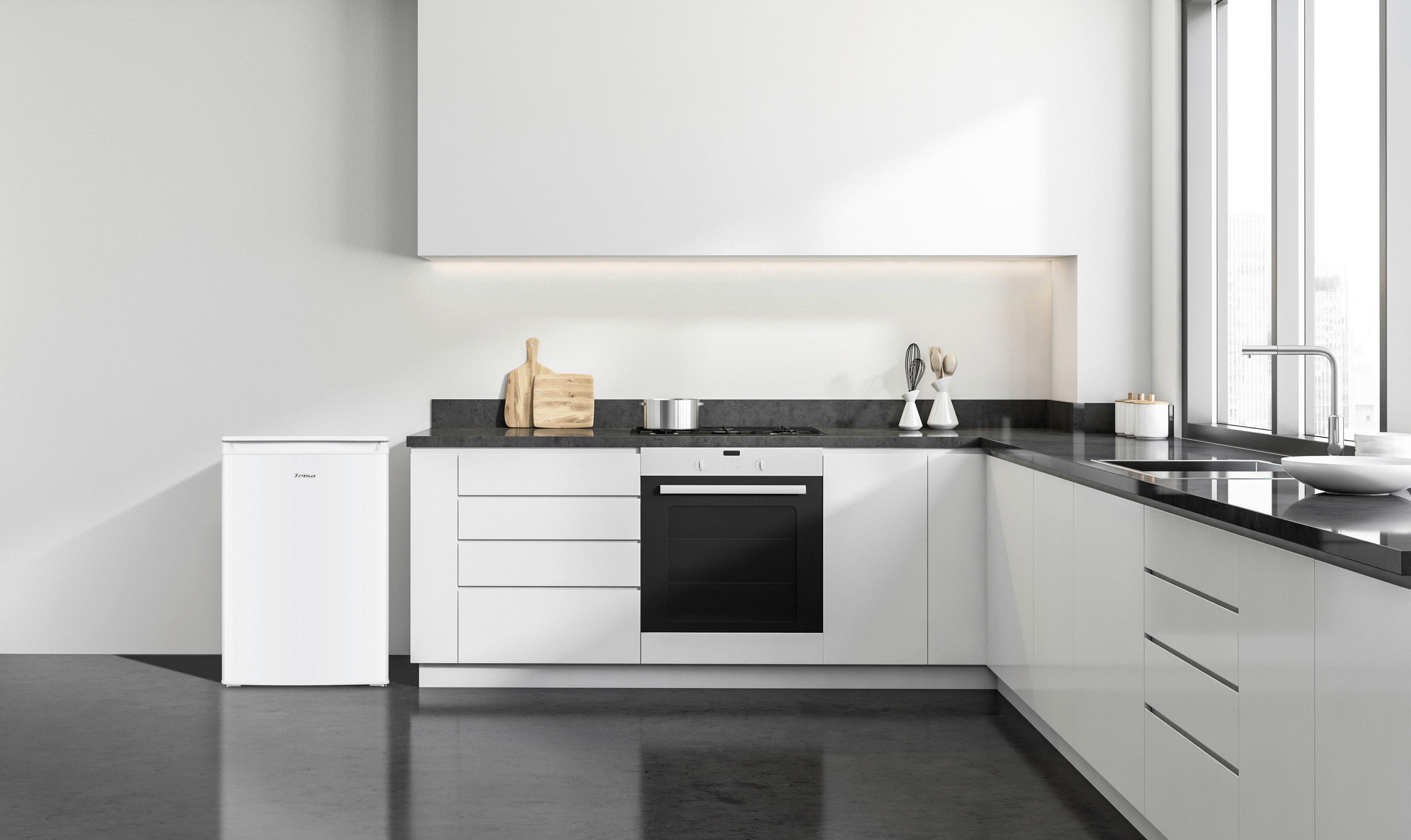 KÜHLSCHRANK 55/58/85 cm 7809.7012  - Weiß, KONVENTIONELL, Glas/Kunststoff (55/58/85cm) - Trisa Electronics