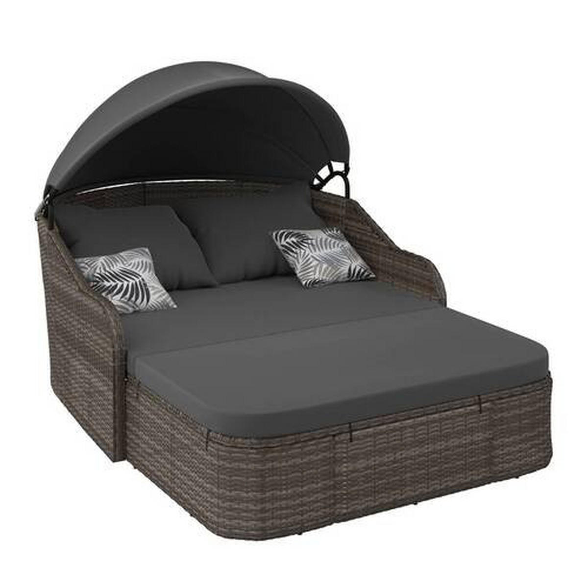 SONNENINSEL  - Schwarz/Grau, MODERN, Kunststoff/Metall (204/132/65cm) - Ambia Garden