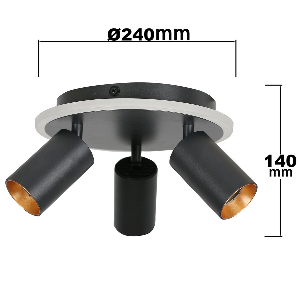 LED-DECKENSTRAHLER Parma  14/24/24 cm  - Schwarz, Design, Metall (14/24/24cm)
